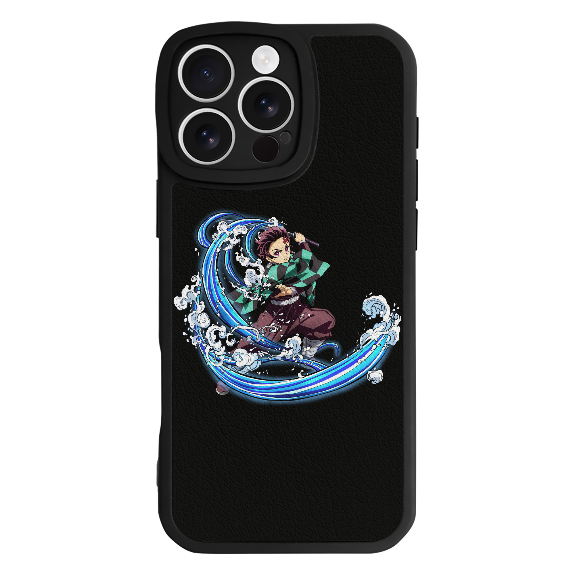 （画像用） 鬼滅の刃 竈門 炭治郎／かまど たんじろう Kamado Tanjirou 【iPhone 16シリーズ対応】シリコンスマホケース（レザー調） 材質：シリコン